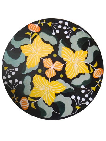 传统   抽象花卉草木 底图底纹  图案背景贴图 深底黄花