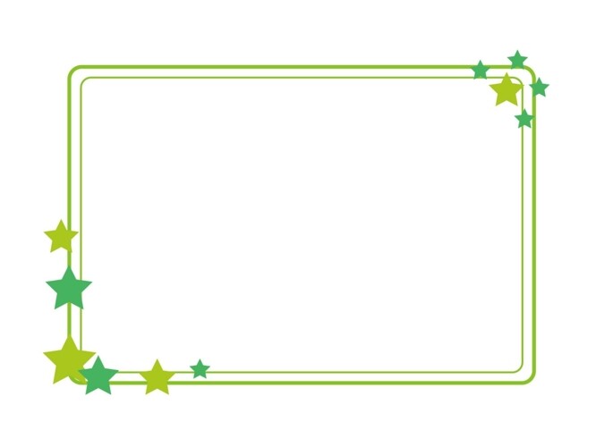 简约绿色星星线条边框素材