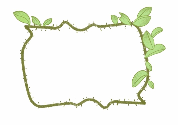 树叶绿叶植物手绘边框相框