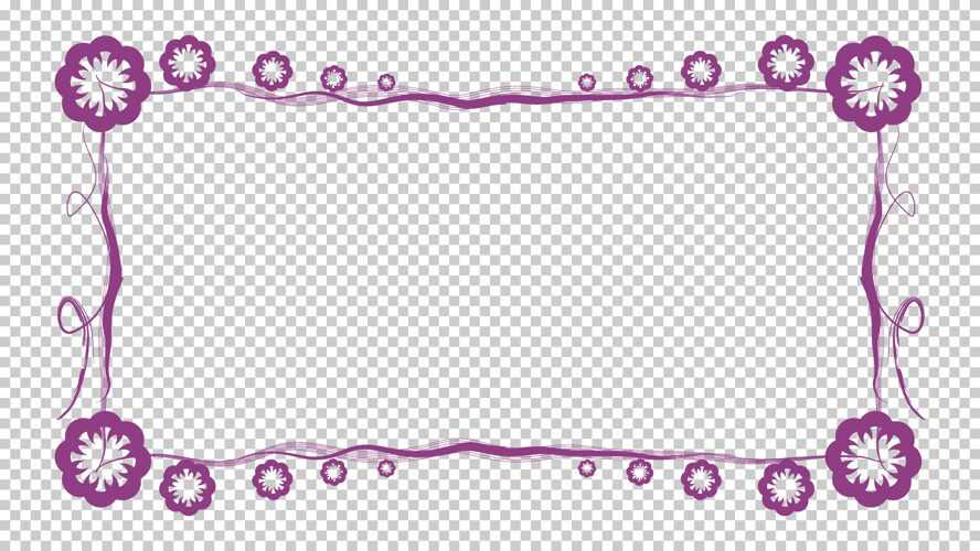 紫色花朵花纹不规则线条文字框边框