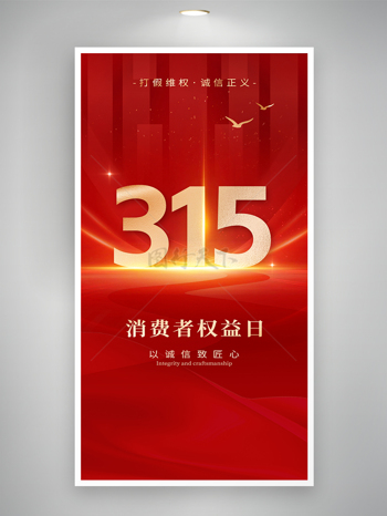 打假诚信正义315消费者权益日宣传海报