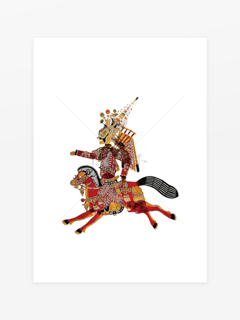 国粹皮影戏骑马将军形象