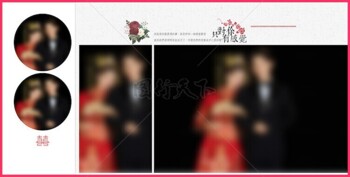 鲜花方形圆形四宫格婚纱照相册排版