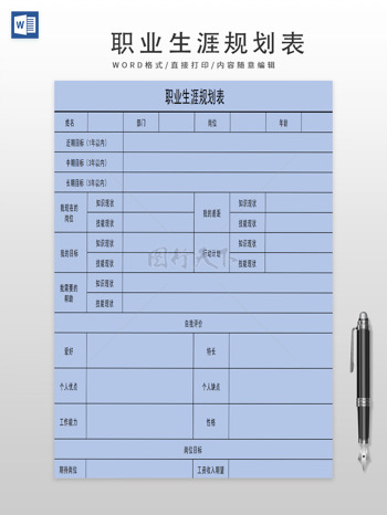 自我评价职业生涯规划表